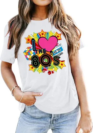 80s Shirt for Women: I Love The 80's Shirt Vintage 80s Shirts Casual Retro 80s Outfits Fashion 80s Nostalgia Tees Tops