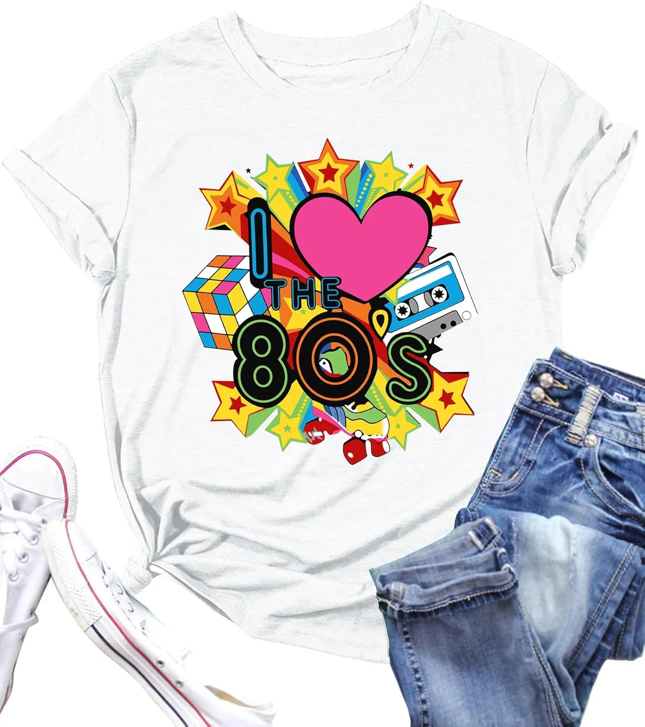 80s Shirt for Women: I Love The 80's Shirt Vintage 80s Shirts Casual Retro 80s Outfits Fashion 80s Nostalgia Tees Tops