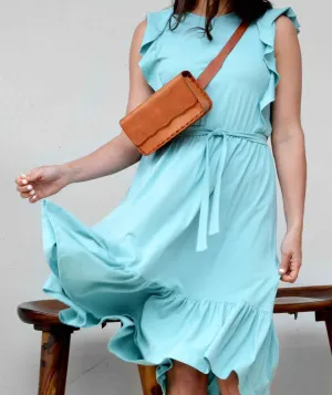 ADA flutter tank dress in Aqua Haze