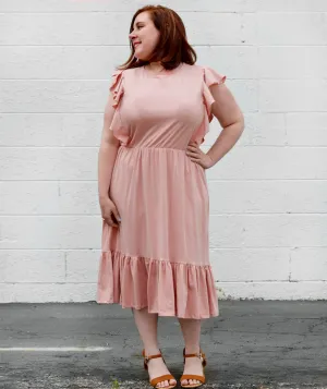 ADA flutter tank dress in  New Peach