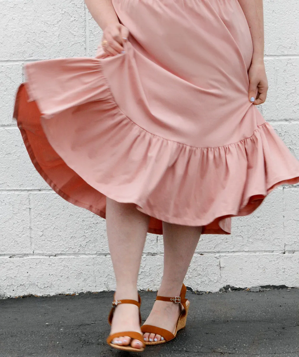 ADA flutter tank dress in  New Peach