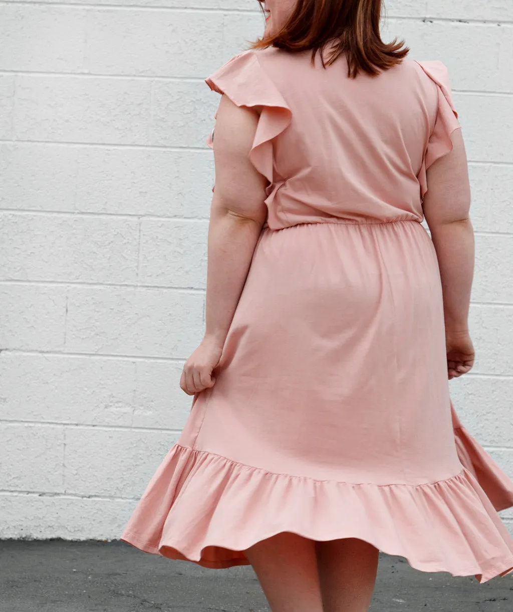 ADA flutter tank dress in  New Peach