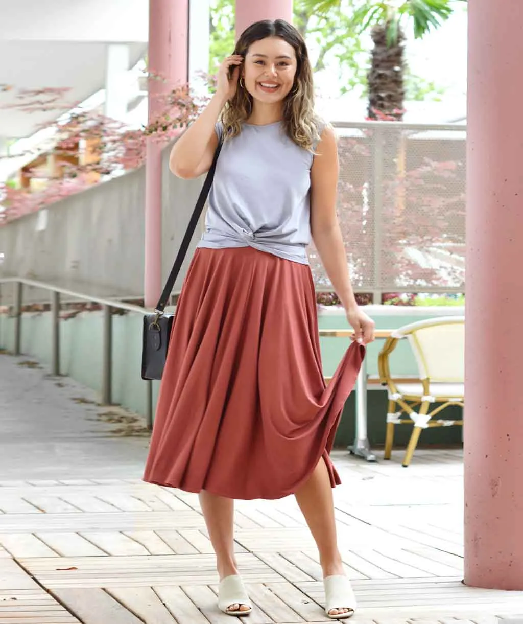ALEXIS twist front tank in Lilac Grey