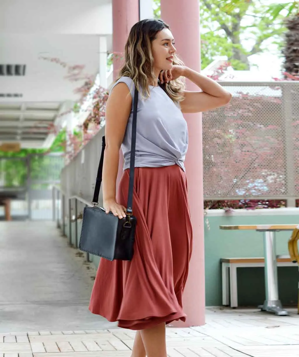 ALEXIS twist front tank in Lilac Grey