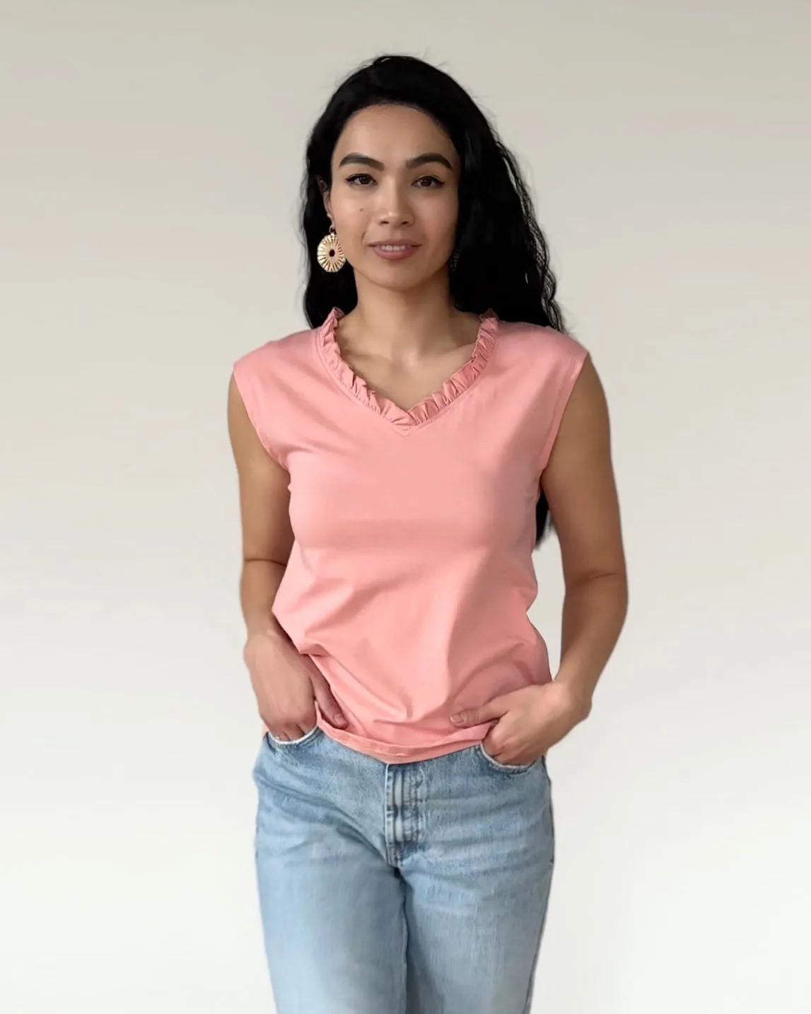 AMBROISE tank in Peach Pink