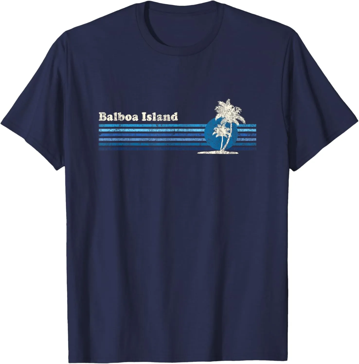 Balboa Island T-Shirt Vintage 80s Palm Trees Sunset Tee T-Shirt