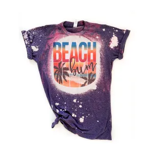 Beach Bum Retro Purple Bleached Tee: