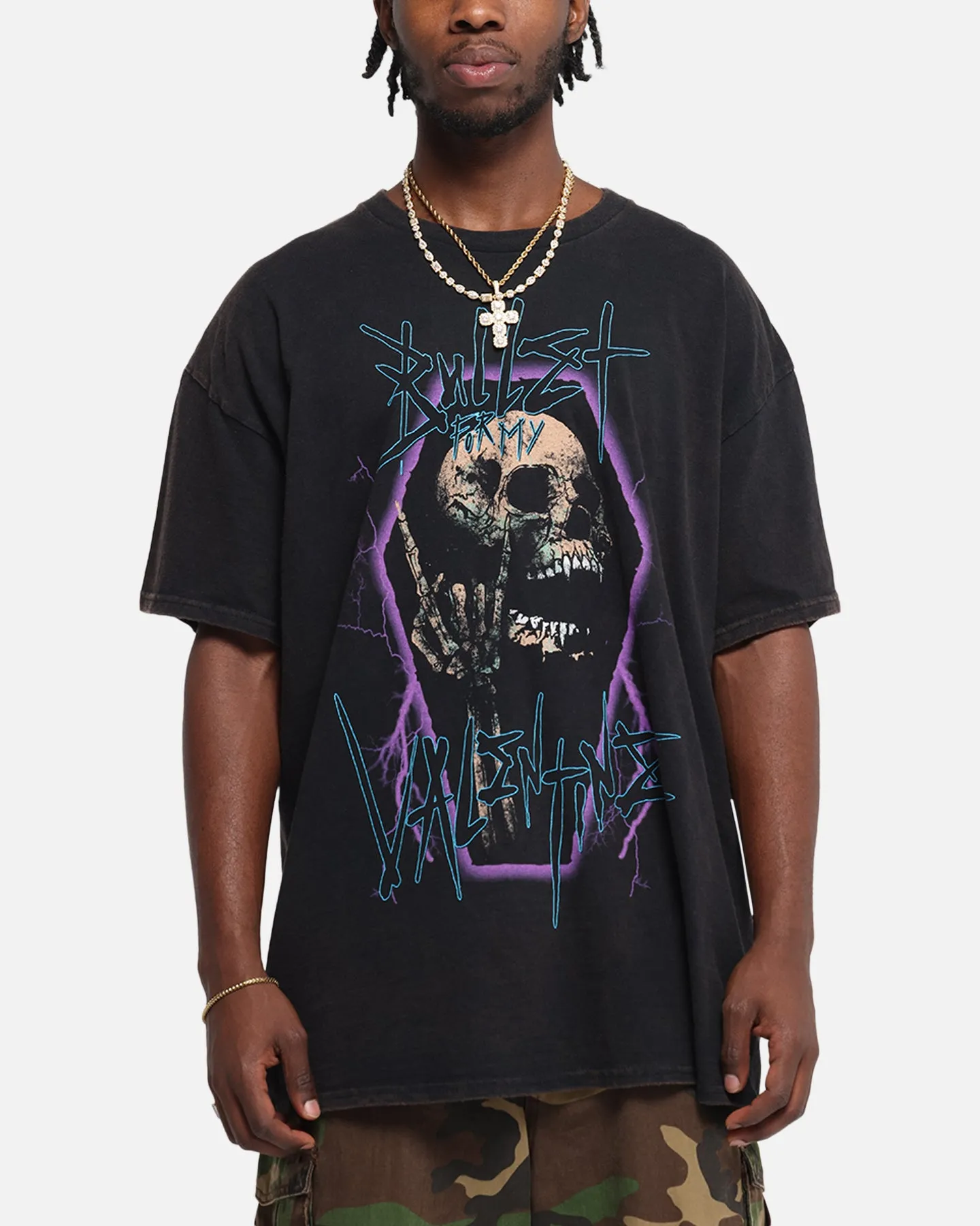 Bullet For My Valentine Metal Skull T-Shirt Black Vintage