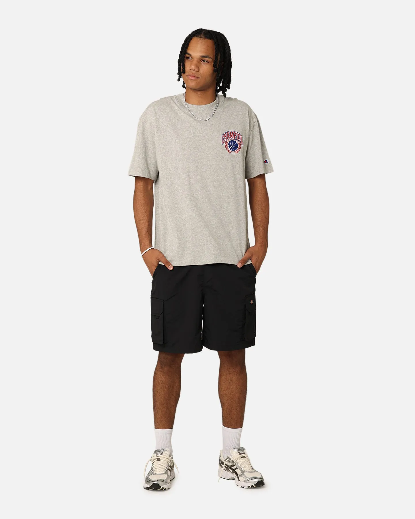 Champion Heritage Field Basketball T-Shirt Oxford Heather