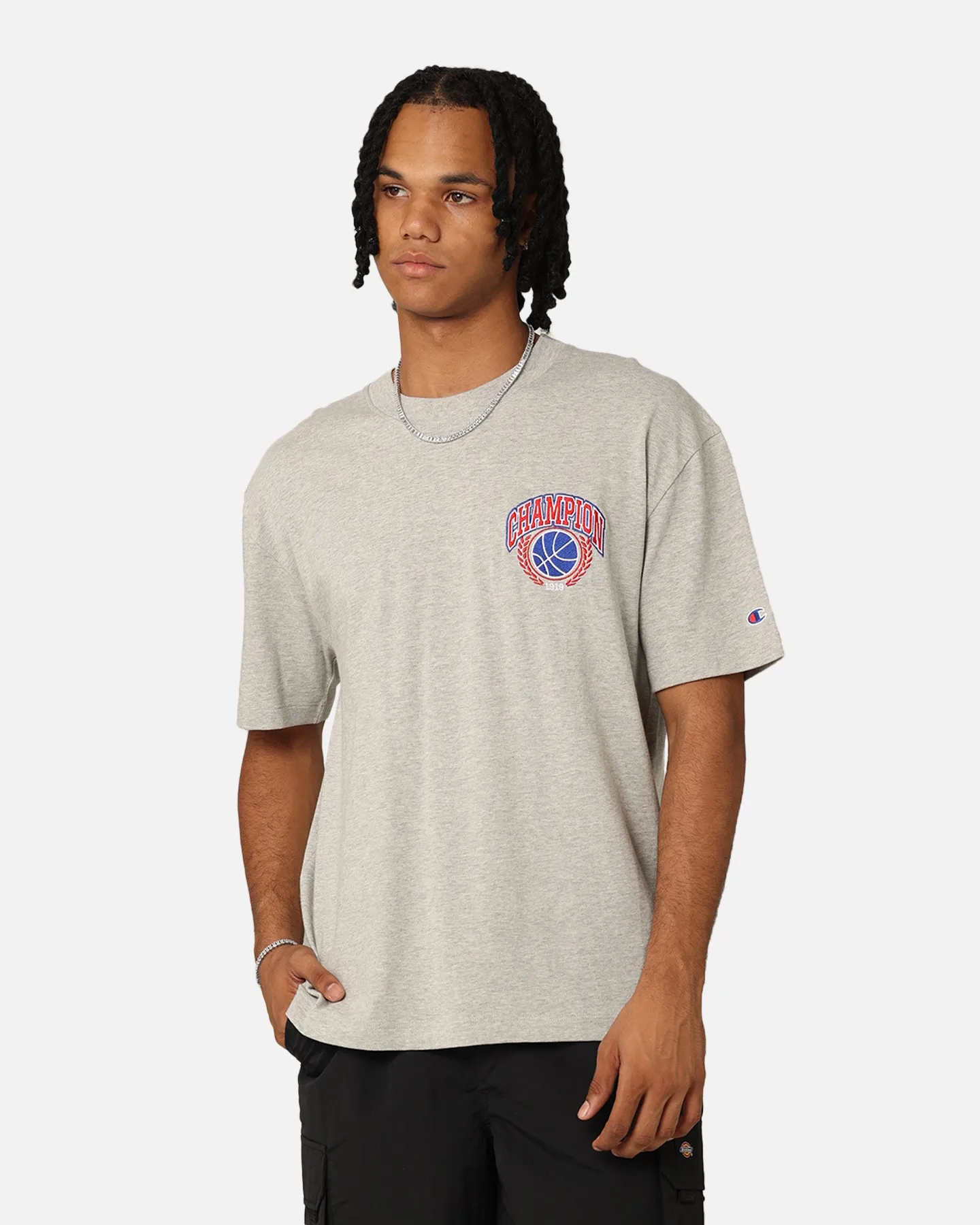 Champion Heritage Field Basketball T-Shirt Oxford Heather