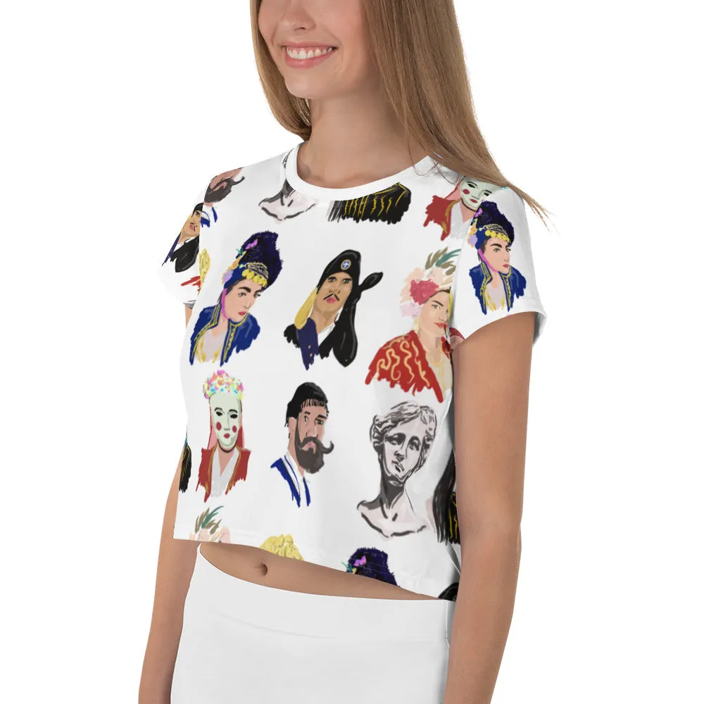 Greek Head Shots Crop Tee