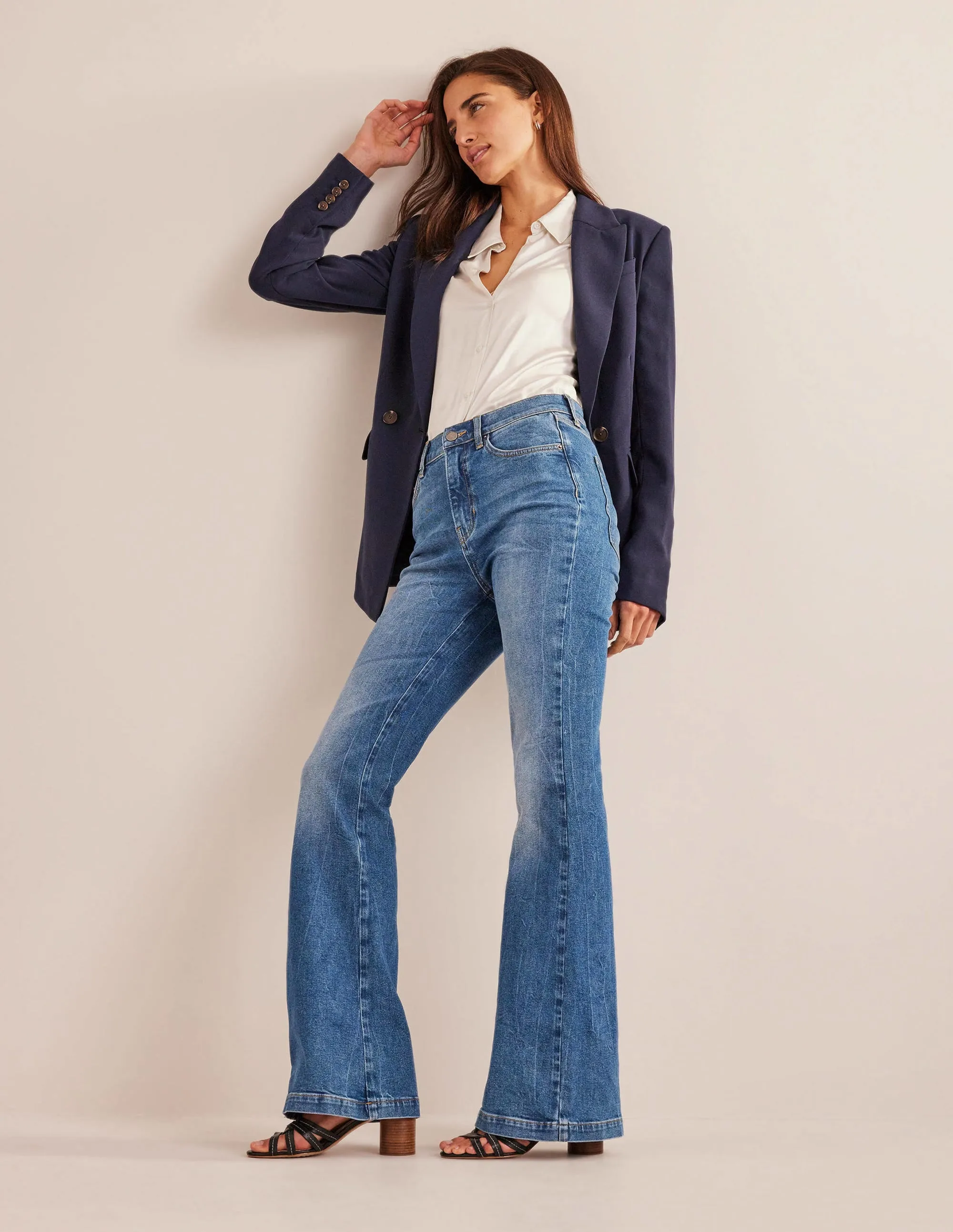 High Rise Flare Jeans-Mid Vintage