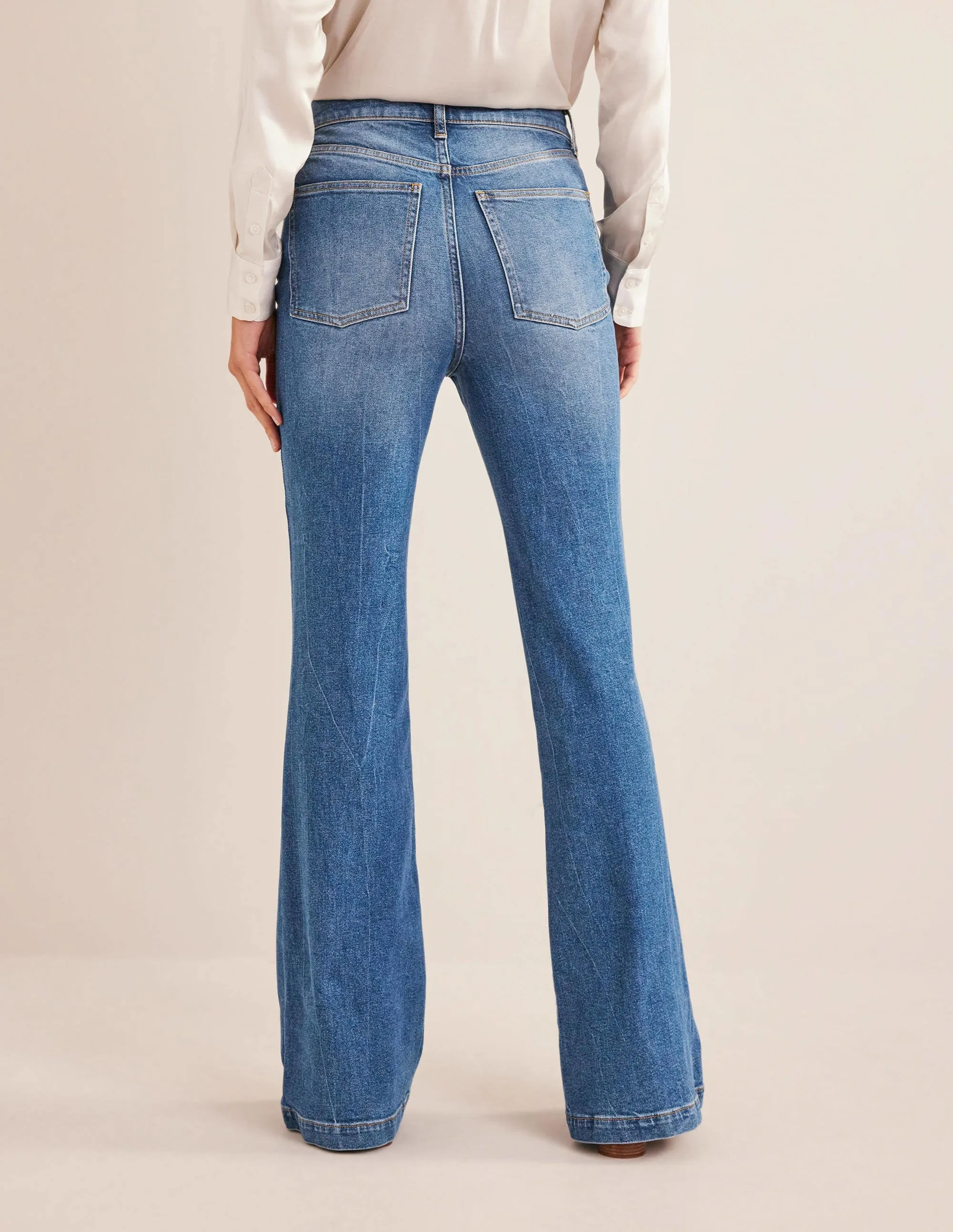 High Rise Flare Jeans-Mid Vintage