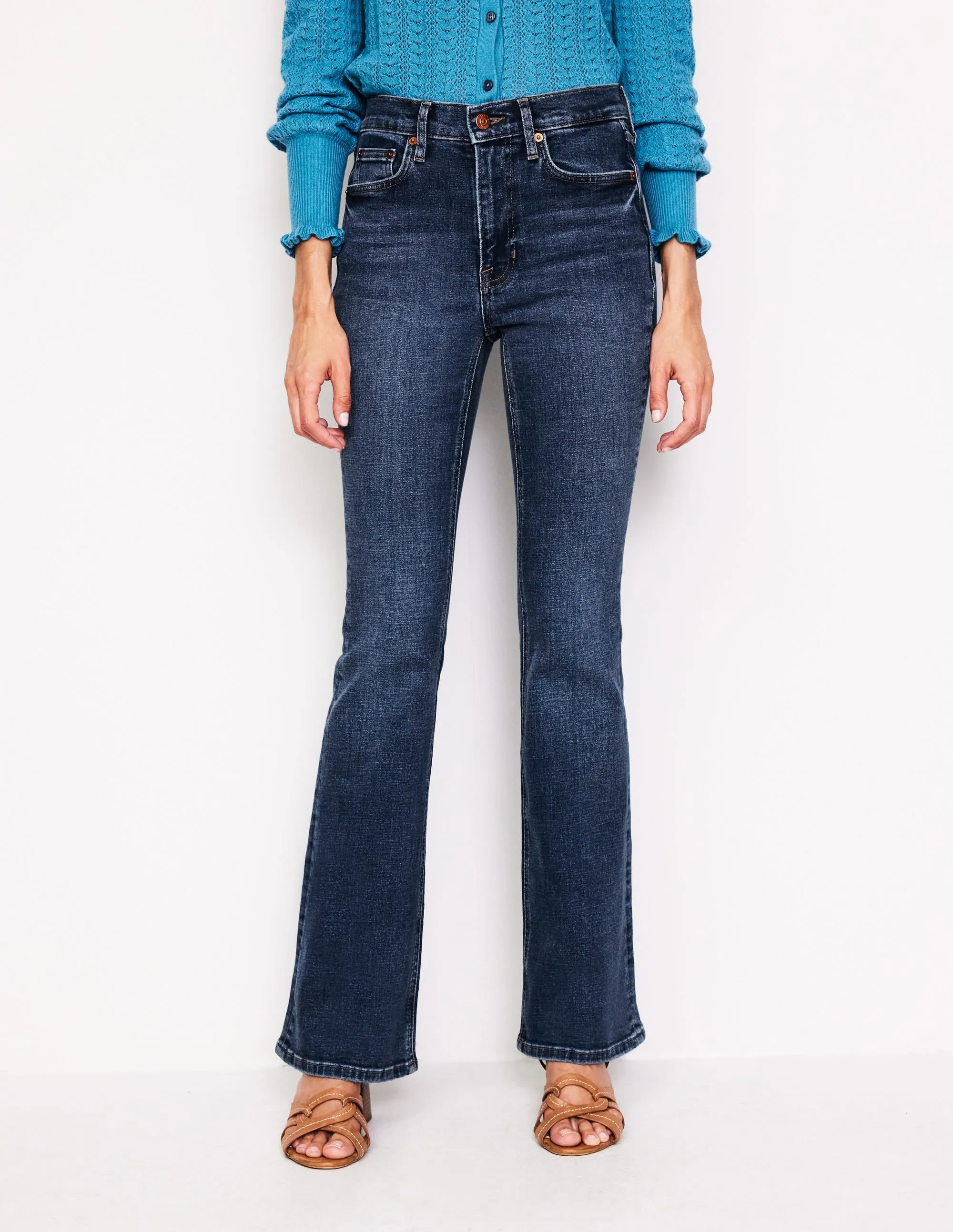 High Rise Slim Flare Jeans-Mid Vintage