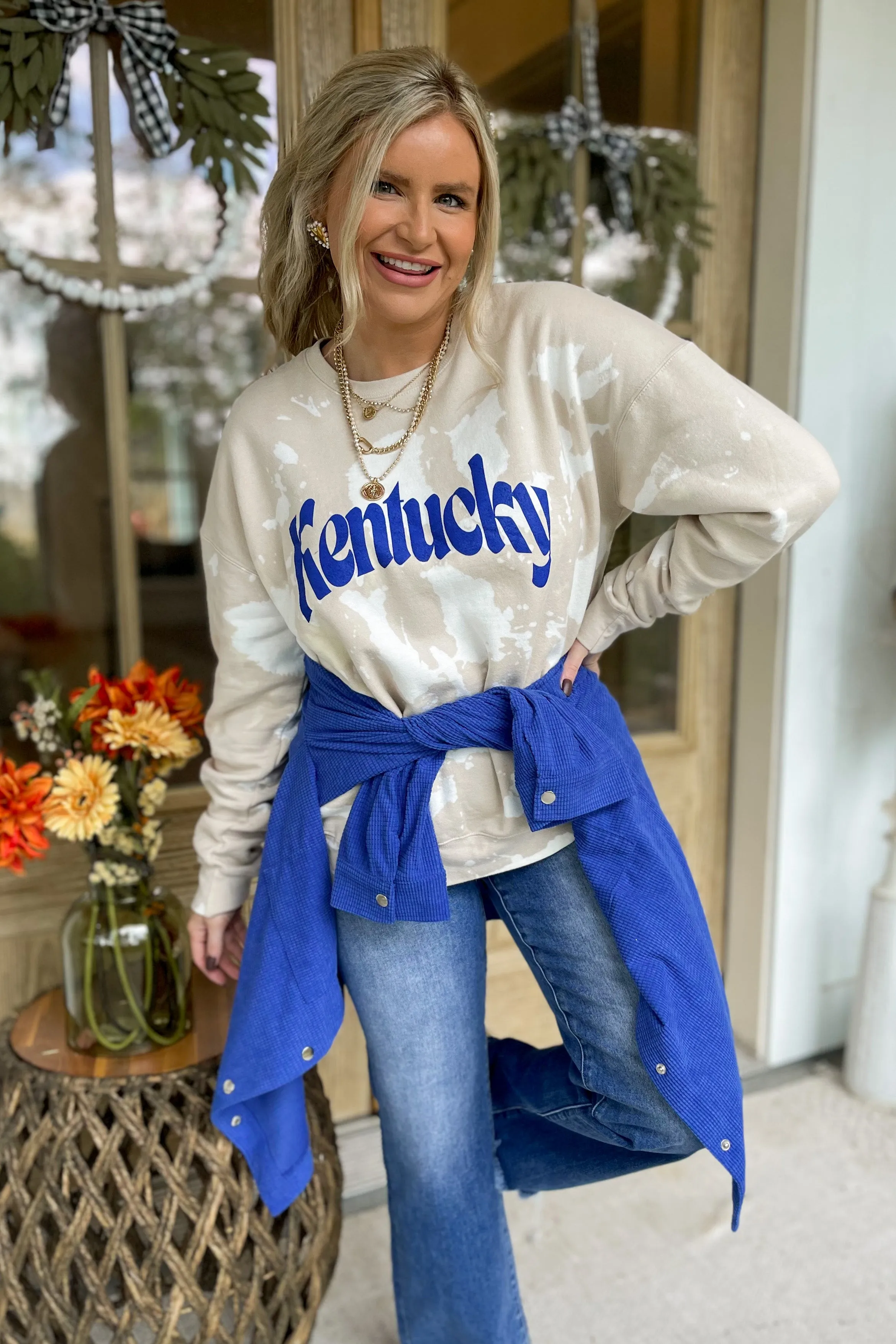 KENTUCKY Bleached Bomba Long Sleeve Graphic Sweatshirt  *FINAL SALE*