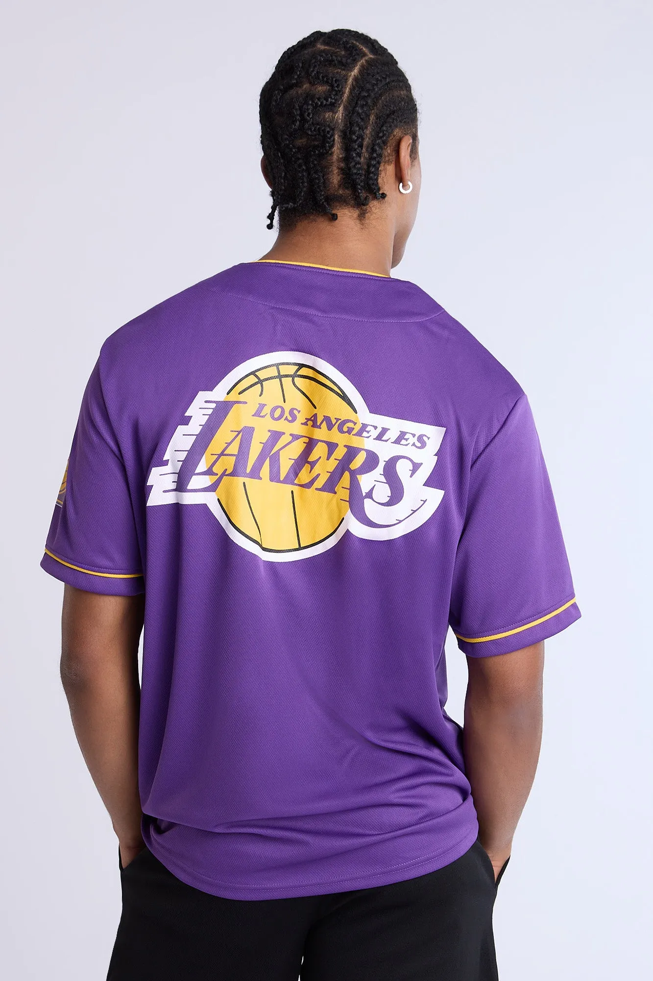 Los Angeles Lakers Button-Up Baseball Mesh Jersey