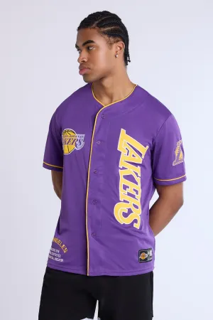 Los Angeles Lakers Button-Up Baseball Mesh Jersey