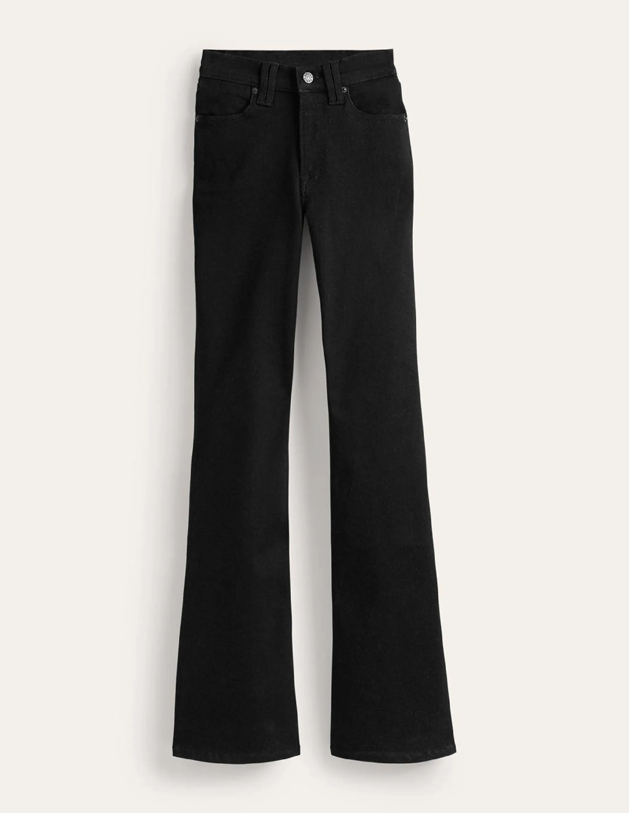 Mid Rise Slim Flare Jeans-Black