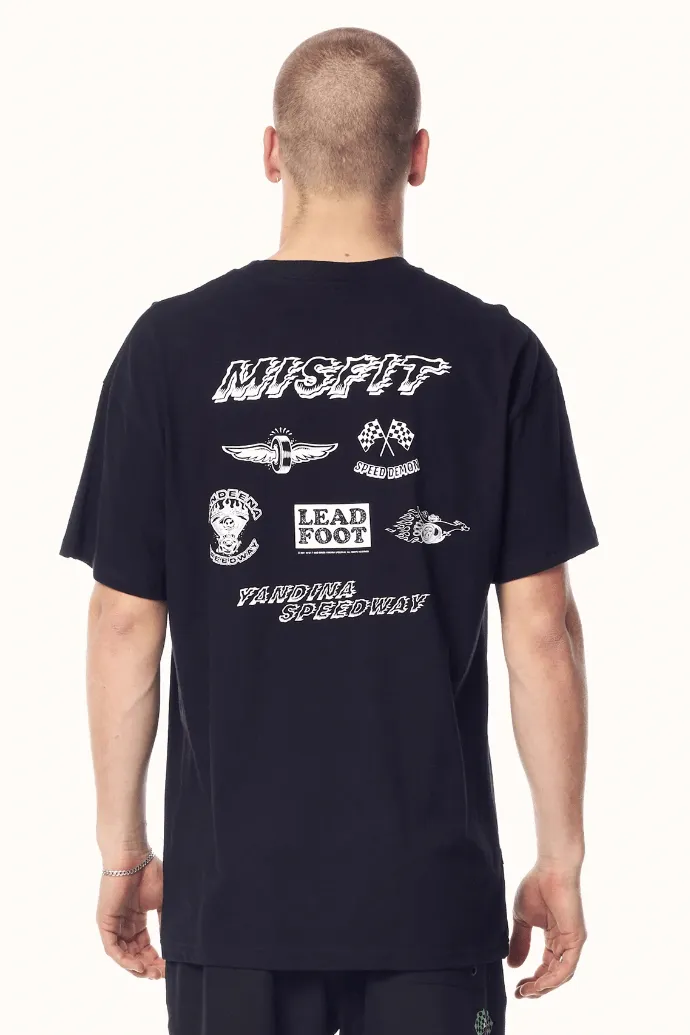 MISFIT YANDINA CORE 50/50 TEE - PITCH BLACK