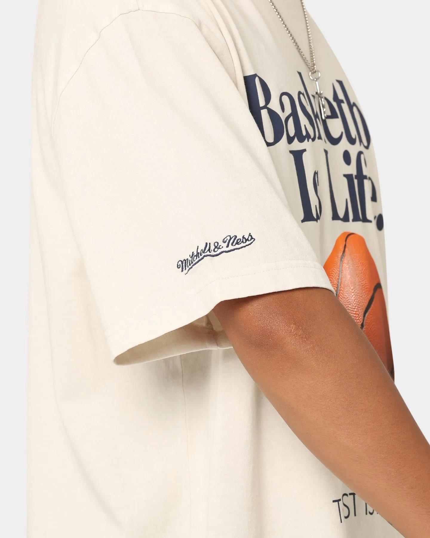 Mitchell & Ness Basketball Is Life T-Shirt Unbleached