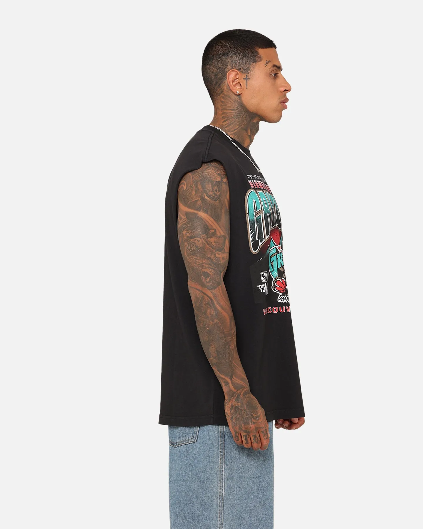 Mitchell & Ness Memphis Grizzlies Vintage Muscle T-Shirt Faded Black