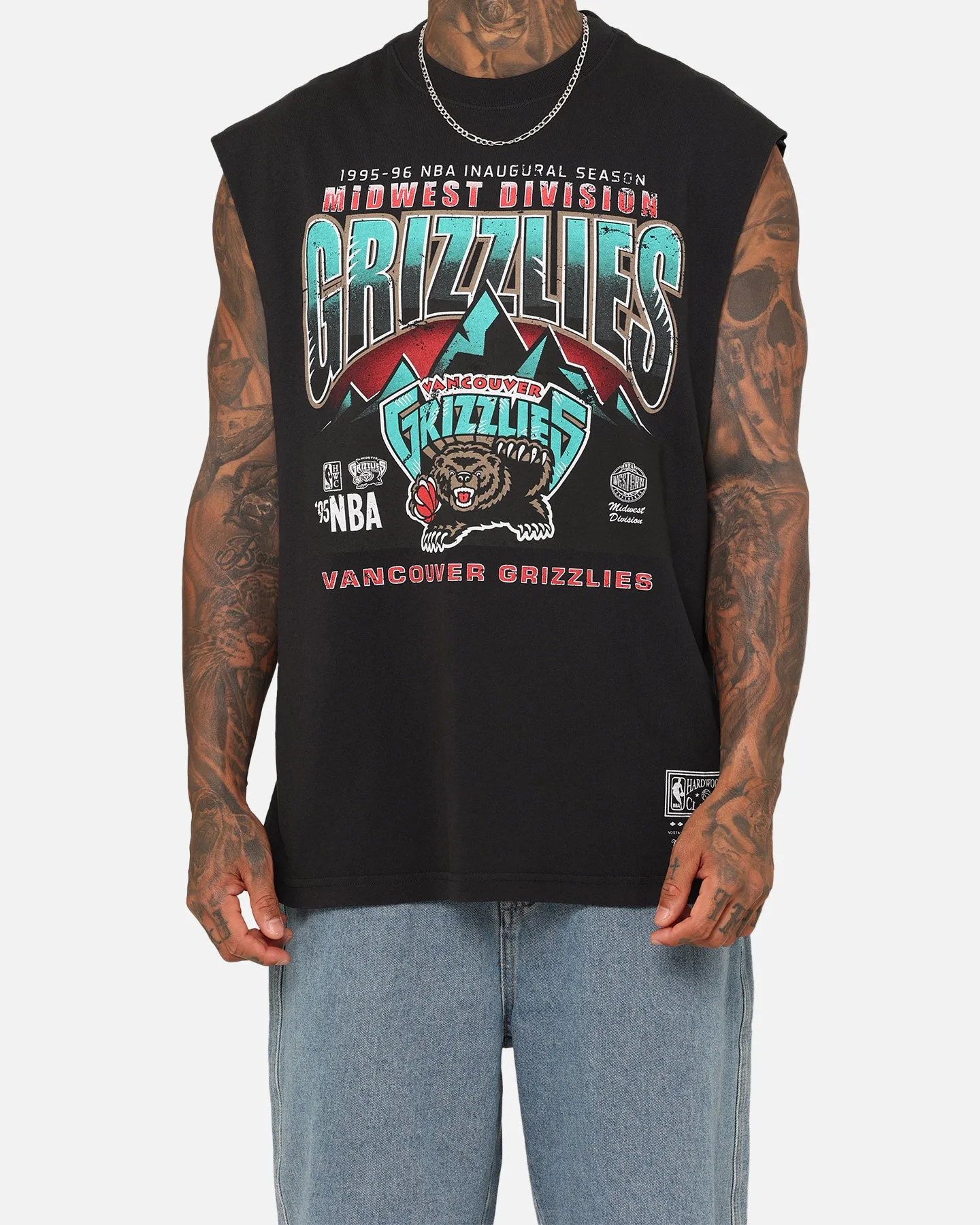 Mitchell & Ness Memphis Grizzlies Vintage Muscle T-Shirt Faded Black