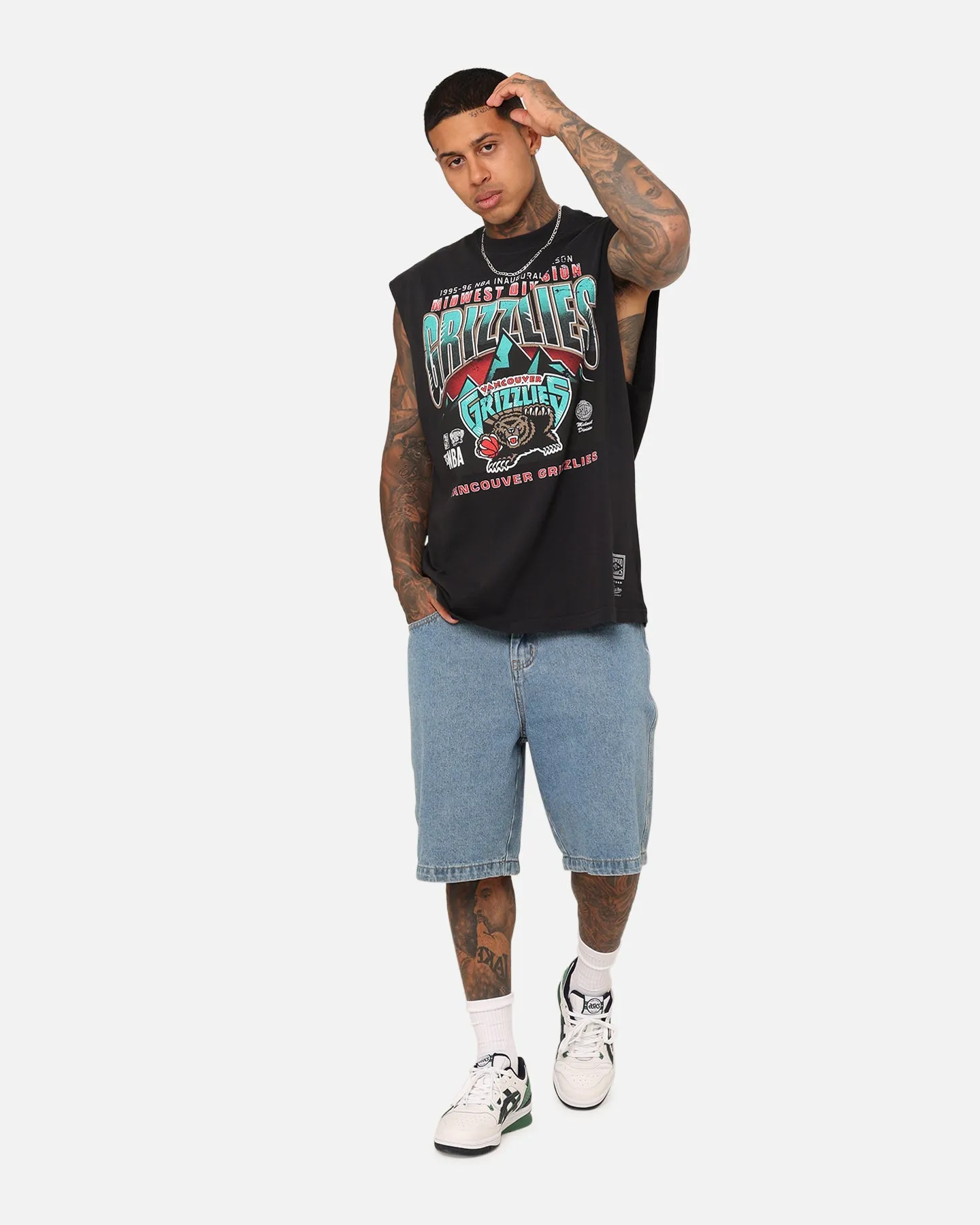 Mitchell & Ness Memphis Grizzlies Vintage Muscle T-Shirt Faded Black
