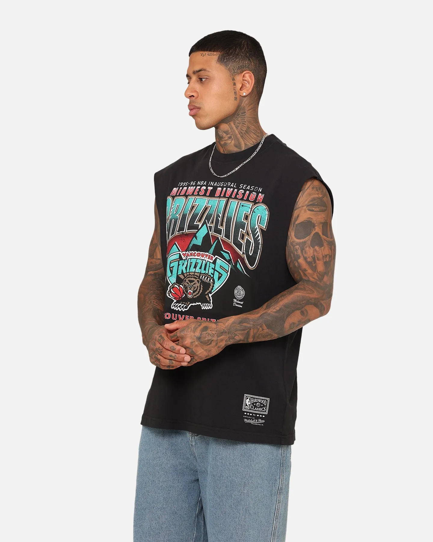 Mitchell & Ness Memphis Grizzlies Vintage Muscle T-Shirt Faded Black
