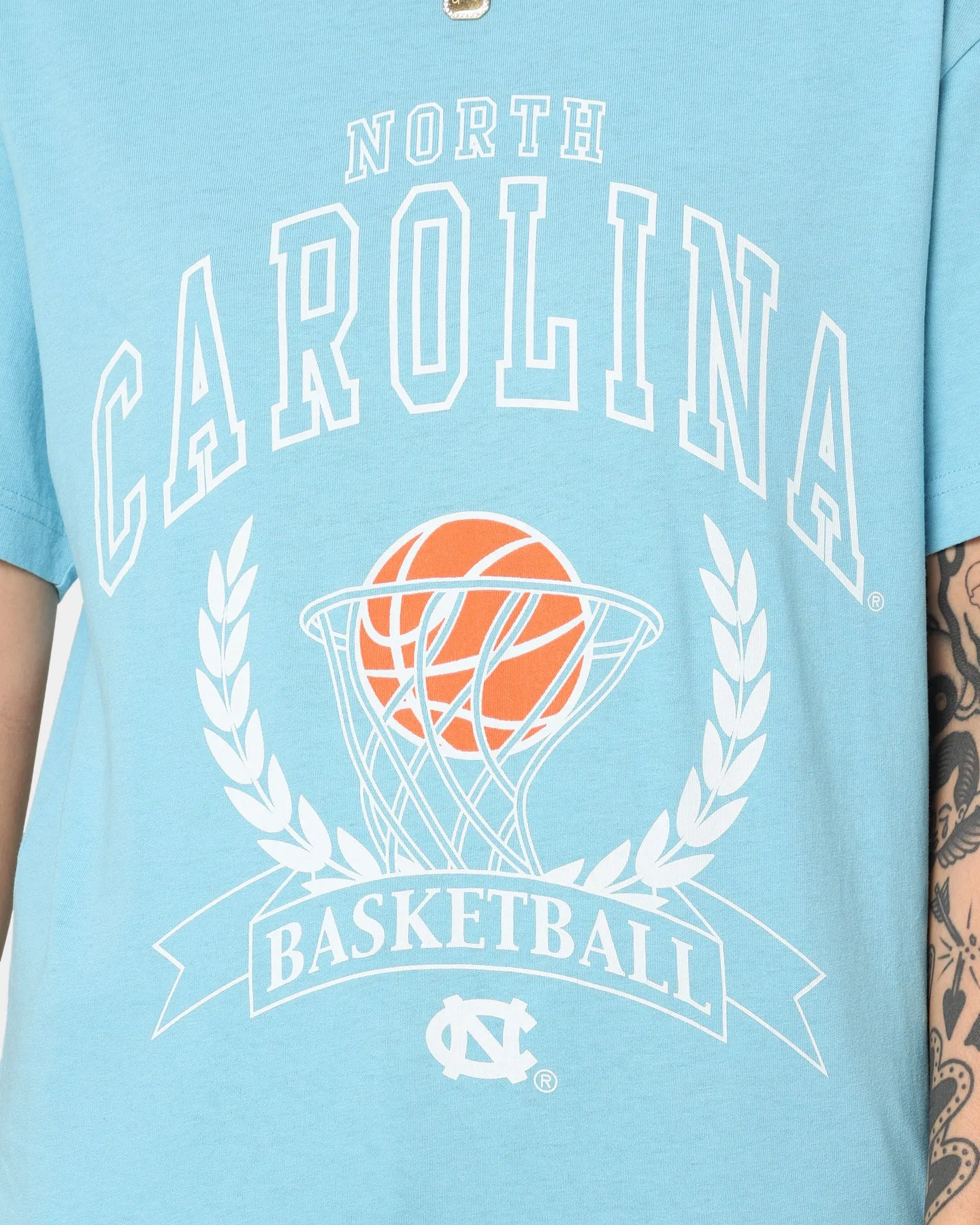 National Collegiate Athletic Association Women's University of North Carolina Basketball Crest T-Shirt Carolina Blue