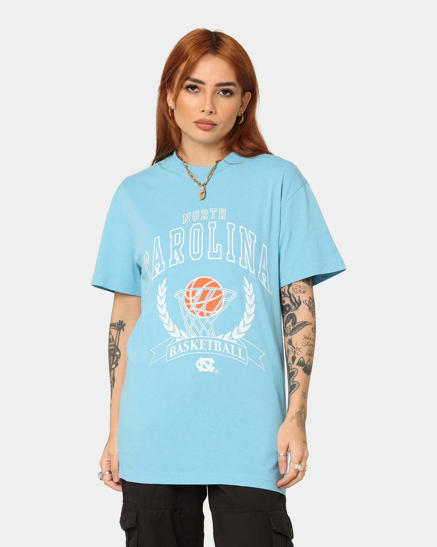 National Collegiate Athletic Association Women's University of North Carolina Basketball Crest T-Shirt Carolina Blue