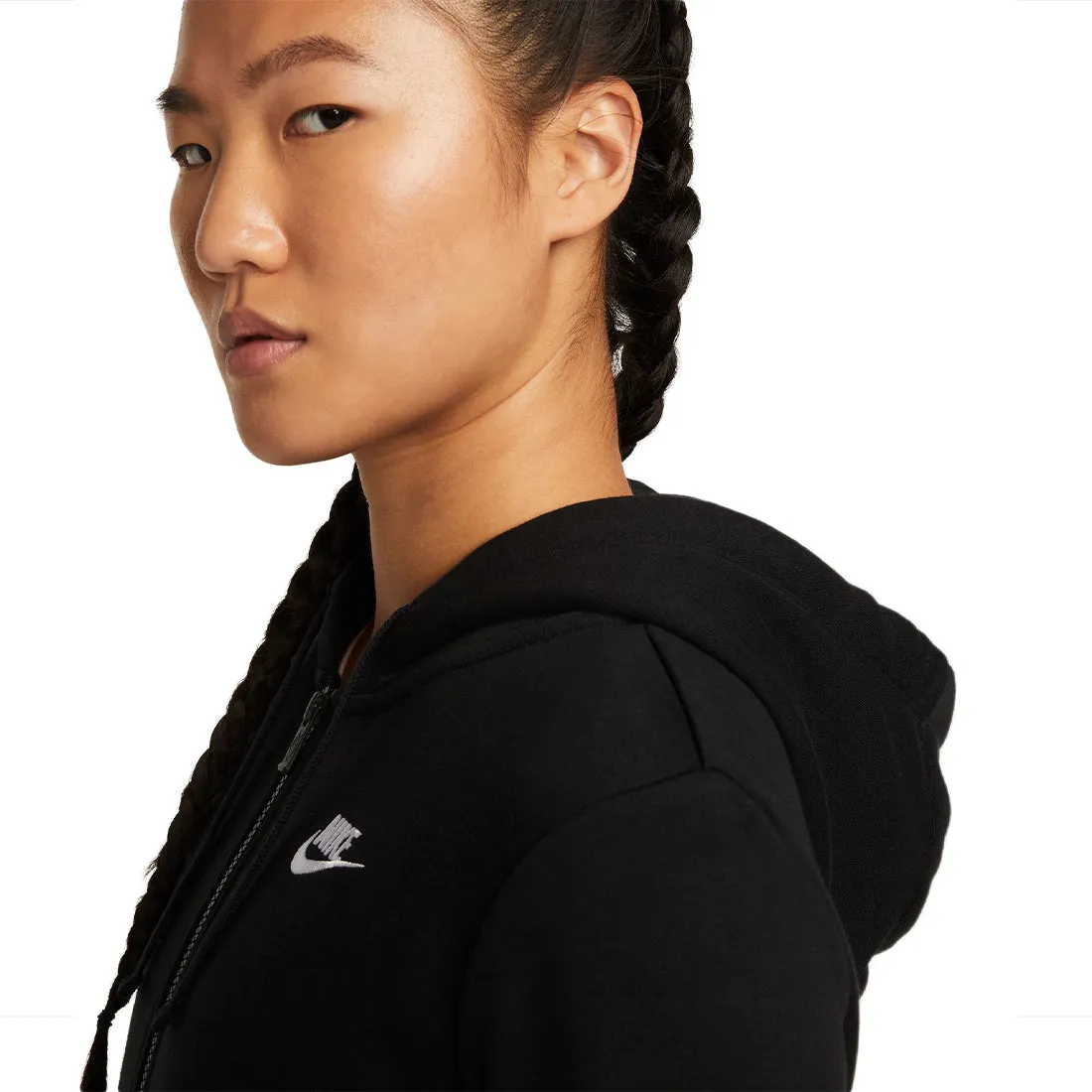 NIKE SPORTSWEAR CLUB FLEECE WOMEN'S FULL-ZIP HOODIE BLACK