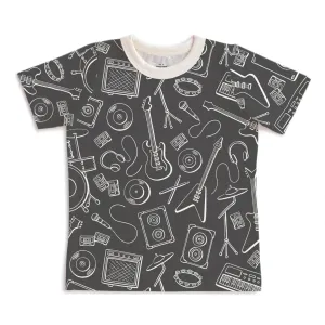 S/S Tee, Rock Band Charcoal