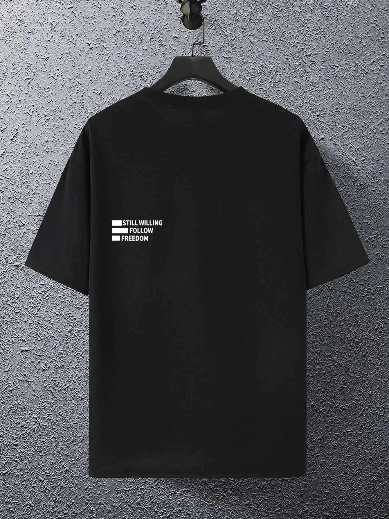 SXV  'Still willing follow freedom’ korean Printed Cool Aesthetic Oversized T-shirt