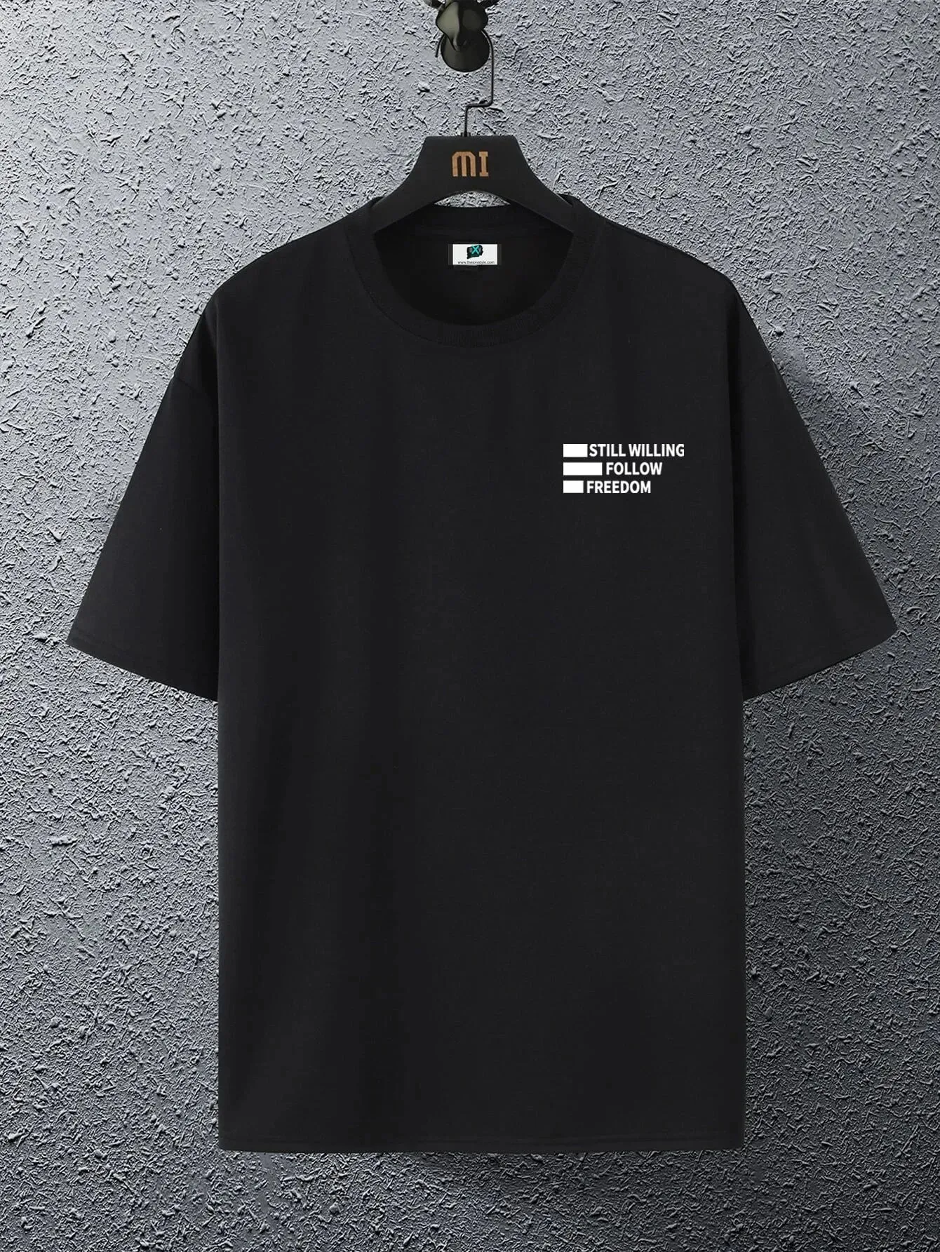 SXV  'Still willing follow freedom’ korean Printed Cool Aesthetic Oversized T-shirt