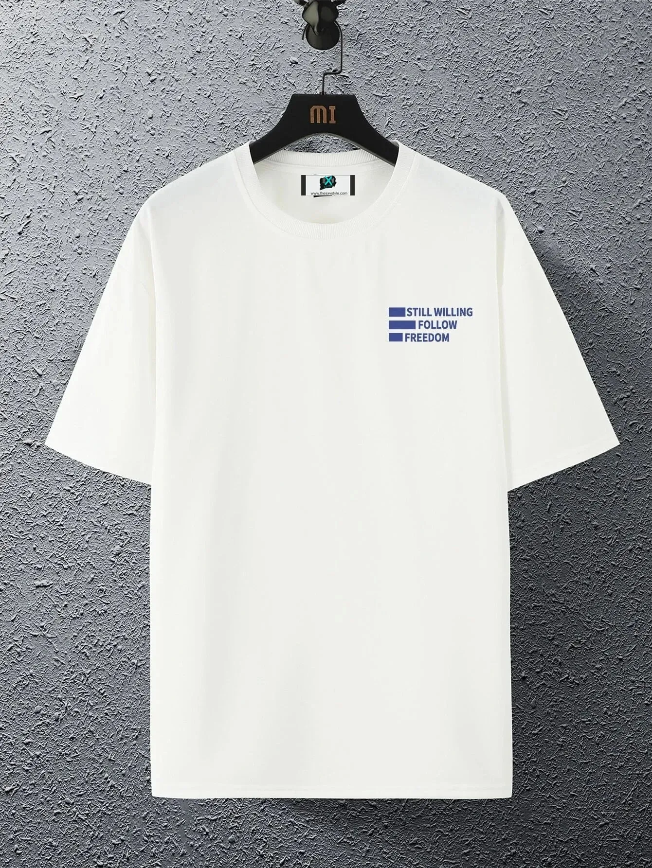 SXV  'Still willing follow freedom’ korean Printed Cool Aesthetic Oversized T-shirt