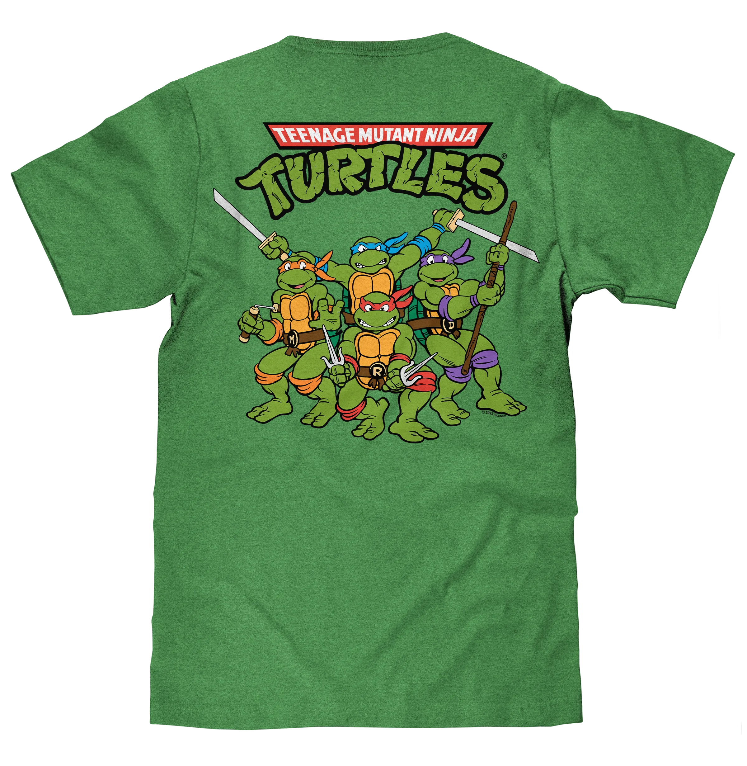 Teenage Mutant Ninja Turtles Front/Back T-Shirt - Heather Kelly