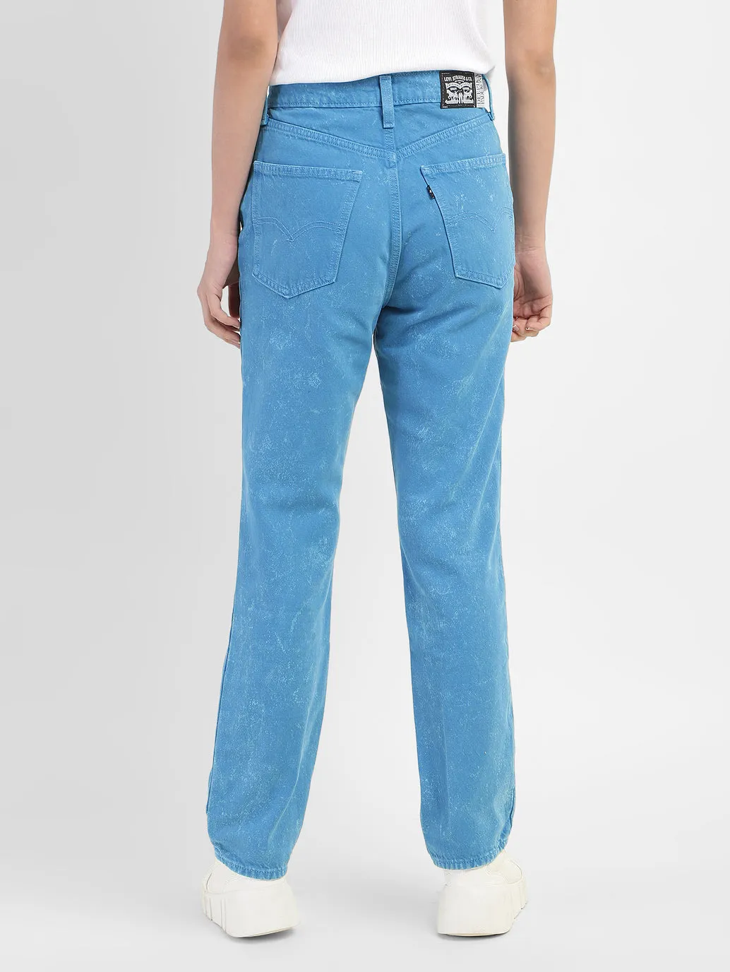 Women's 70s Blue Straight Fit Mid Rise Jeans