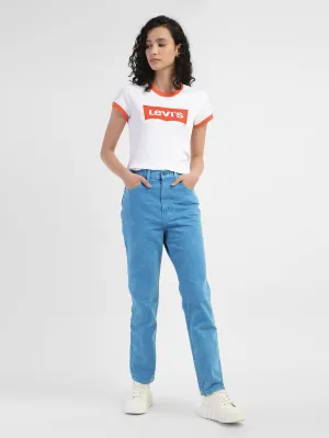 Women's 70s Blue Straight Fit Mid Rise Jeans Women's 70s Blue Straight Fit Mid Rise Jeans