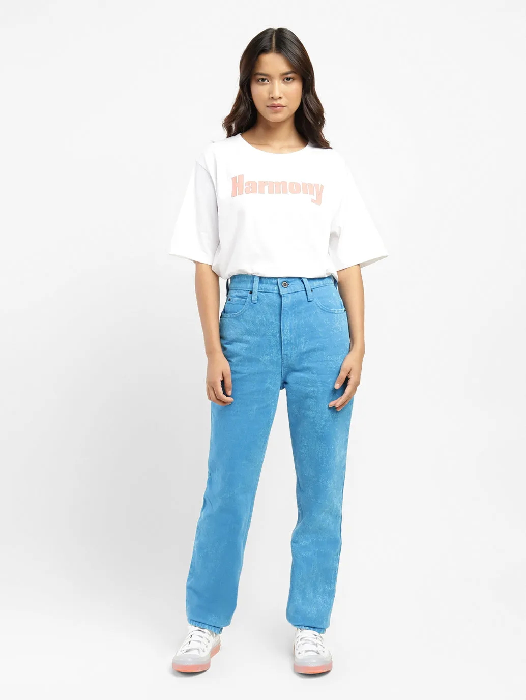 Women's 70s Blue Straight Fit Mid Rise Jeans